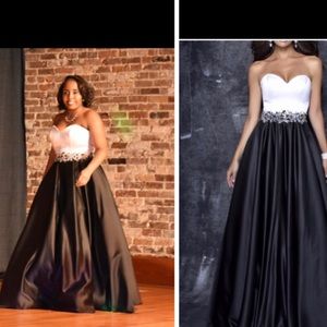 Black and White Nina Cinacci Prom & Pageant Dress